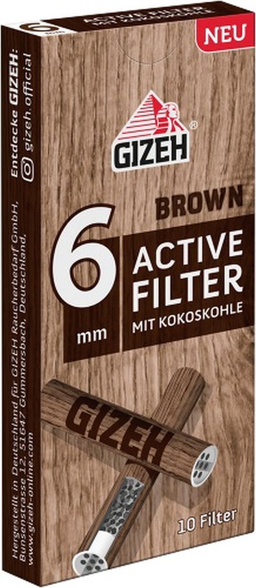 GIZEH®  Aktivkohlefilter - Brown Ø 6mm (50stk.) –