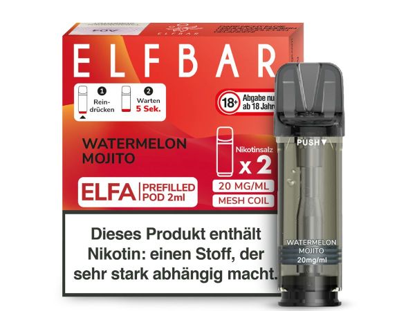 Elfbar Elfa Pod Watermelon Mojito 20mg Nikotin 2ml (2 Stück)