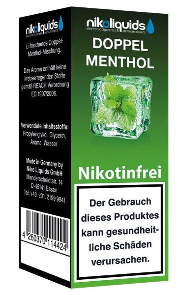 NikoLiquids Doppel Menthol 0mg Nikotin/ml (10 ml)