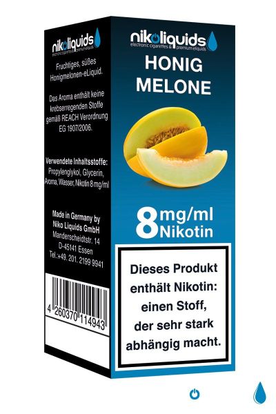 NikoLiquids Honigmelone eLiquid 8mg Nikotin/ml (10 ml)