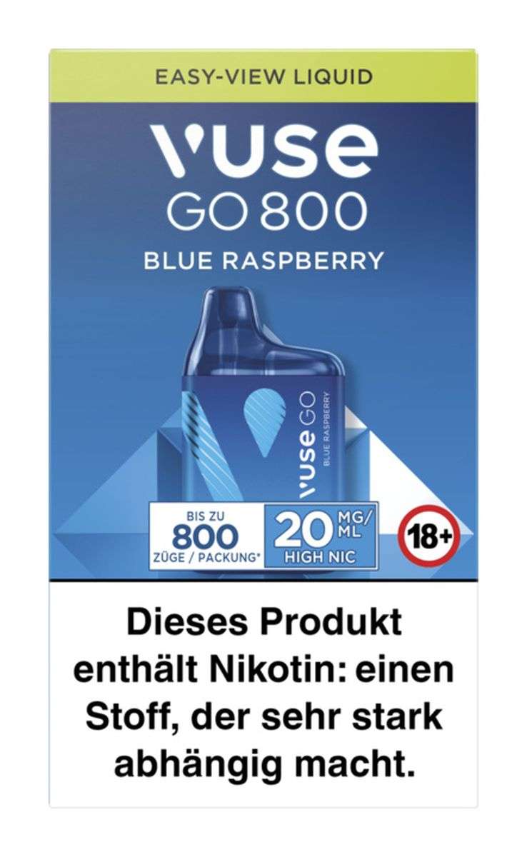 ▷Vuse GO 800 (BOX) Blue Raspberry Einweg E-Zigarette 20mg